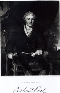 Portrét sira Roberta Peela (1788-1850), vyrytý H, Robinson (rytina) (černobílá fotografie) od Thomas Lawrence