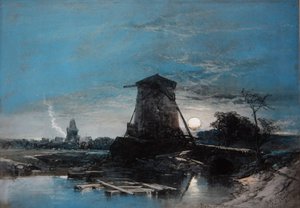 Měsíční holandská krajina od Thomas Leeson the Elder Rowbotham