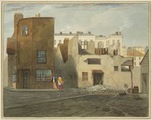 Zadní část ošetřovny, ukazující Whitson Street (tužka a akvarel na papíře) od Thomas Leeson the Elder Rowbotham