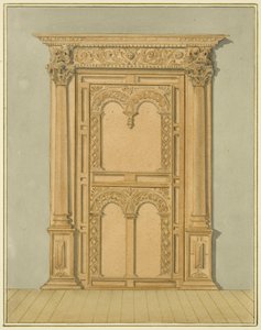 Carved Oak Doorway, 6 Redcliffe Street (akvarel na papíře) od Thomas Leeson the Elder Rowbotham