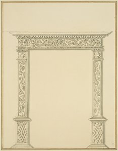 Vyřezávané dveře v domě v Lewins Mead (tužka a akvarel na papíře) od Thomas Leeson the Elder Rowbotham