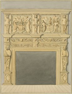 Komín z roku 1632, na 128 Redcliffe Street (akvarel na papíře) od Thomas Leeson the Elder Rowbotham