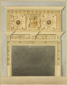 Komín v domě Roberta Adamse (akvarel na papíře) od Thomas Leeson the Elder Rowbotham