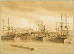 Východní Wapping Dock, ukazující barque 