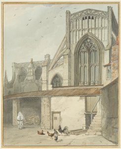 Konec severní příčné lodi St Mary Redcliffe (akvarel na papíře) od Thomas Leeson the Elder Rowbotham