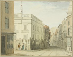 Pohled na Broad Street s New Council House (akvarel na papíře) od Thomas Leeson the Elder Rowbotham