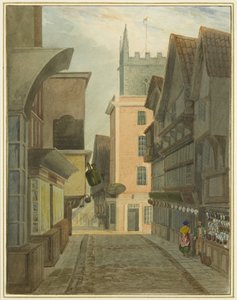 Mary-le-Port Street (akvarel na papíře) od Thomas Leeson the Elder Rowbotham