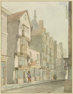 Mary-le-Port Street (akvarel na papíře) od Thomas Leeson the Elder Rowbotham