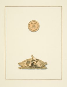 Ornamenty na židlích v radní síni v mincovně a vlys ve vestibulu mincovny, nyní nemocnice svatého Petra (akvarel na papíře) od Thomas Leeson the Elder Rowbotham