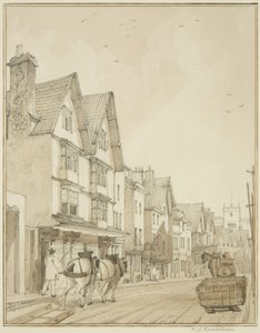 Temple Street, při pohledu na sever (tužka a akvarel na papíře) od Thomas Leeson the Elder Rowbotham