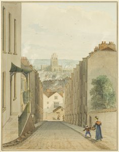 Pohled z vrcholu Lodge Street (akvarel na papíře) od Thomas Leeson the Elder Rowbotham