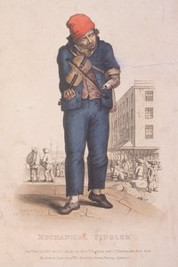 Šumař s protetickou paží, s trhem v pozadí, 1820