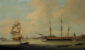 Americká loď Granville u Deptfordu od Thomas Luny