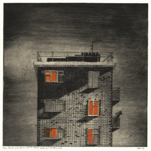Parlé (pohled z okna forenzní psychiatrické léčebny (noc)) od Thomas MacGregor