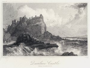 Dunluce Castle, od severovýchodu (rytina)