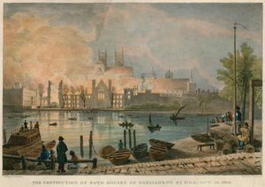 Zničení sněmovny ohněm ohněm dne 16. října 1834 od Thomas Mann Baynes