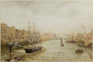 The Quayside, Newcastle (akvarel na papíře)
