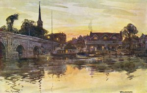 Řeka Temže: Wallingford (barevná litografie) od Thomas Maybank