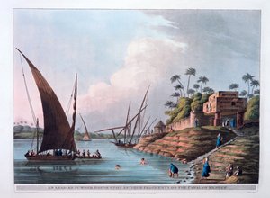Arabský letní dům na kanálu Menouf, Egypt, 1801