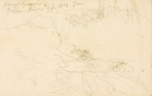 Gejzír Beryl na řece Gibbon, Yellowstonský park od Thomas Moran