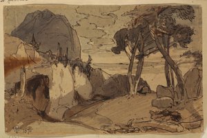 Kresba, Silnice v horské krajině, 1875 od Thomas Moran