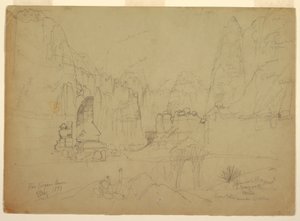 Kresba, Kaňon Rio Virgin, jižní Utah, 1873 od Thomas Moran