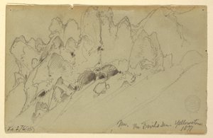 Kresba, Ďáblovo doupě, Yellowstone, 1871 od Thomas Moran