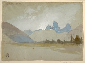 Kresba, Tetony, Idaho, 1879 od Thomas Moran