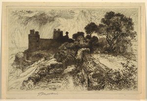 Hrad Harlech, Severní Wales od Thomas Moran