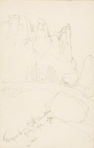 Útesy řeky Tongue (v táboře) od Thomas Moran