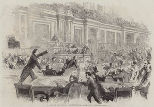 Scéna v sále zástupců, Washington od Thomas Nast