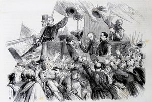 Garibaldiho vstup do Neapole, 1860 od Thomas Nast