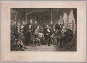 Washington Irving a jeho literární přátelé v Sunnyside, 1864. od Thomas Oldham Barlow