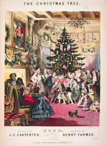 Obálka partitury „The Christmas Tree“, kterou napsal J.E. Carpenter s hudbou Henryho Farmera (barevné lito) (viz také 349724)