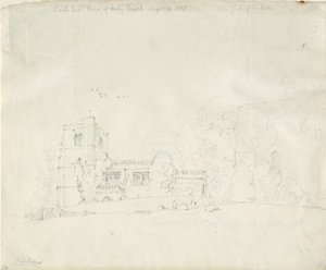 Arley Church: kresba tužkou, 4. září 1837 od Thomas Peploe Wood