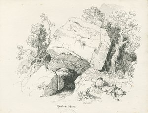 Biddulph - "Gawton Stone": kresba perem a tuší, 1836 od Thomas Peploe Wood