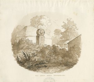 Biddulph - "Červený kříž": sépiová kresba od Thomas Peploe Wood