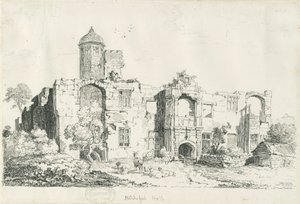 Biddulph Hall (starý) : kresba perem a tuší od Thomas Peploe Wood