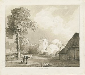 Colton Church: sépiová kresba od Thomas Peploe Wood