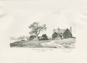 Colwich - Old Manor House at Coley: kresba perem a tuší, 1836 od Thomas Peploe Wood
