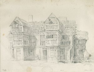 Eccleshall - Biana Hall: kresba tužkou, 1835 od Thomas Peploe Wood