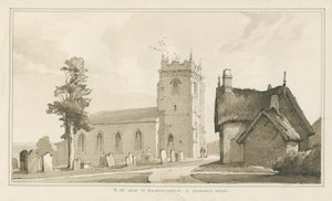 Milwich Church and Farsonage House: perokresba, nd [? 1838] (kresba) od Thomas Peploe Wood