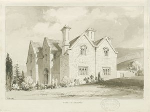 Moreton Vicarage: sépiová lavírovaná kresba, 1841 od Thomas Peploe Wood