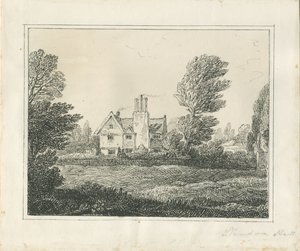 Standon Hall: kresba perem a tuší a [?polovina 19. století] (kresba) od Thomas Peploe Wood