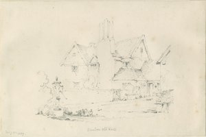 Standon Hall: kresba tužkou, 25. února 1839 od Thomas Peploe Wood