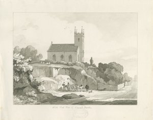 Stonnall Church: pero a lavírovaná kresba od Thomas Peploe Wood
