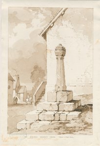 Talke - Ancient Market Cross: sépiová kresba od Thomas Peploe Wood