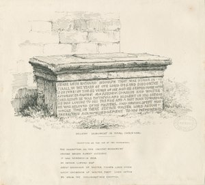 Tixall Church Yard - Table Tomb: kresba perem a tuší od Thomas Peploe Wood