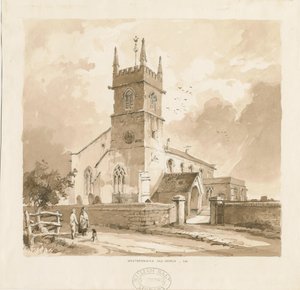 West Bromwich Church ["Starý"]: kresba tužkou a lavírováním, nd [1841, srov. XII.16b a WSL, D1986/3]