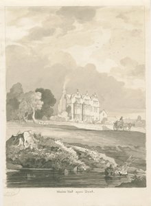 Weston-on-Trent - Hala: sépiová kresba od Thomas Peploe Wood